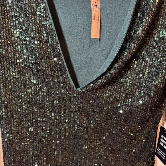 Green Express women’s NEW Sequin V-Neck Thong Bodysuit - Picture 14 of 15